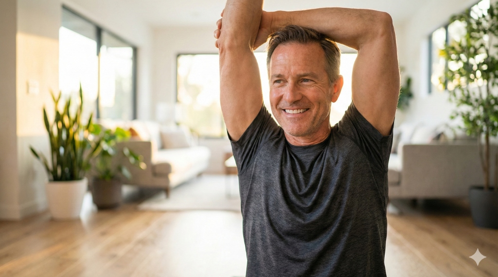 Man looking at supplement